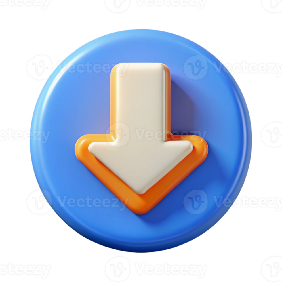 tranquil sumptuous A stylized download icon, with a downward-pointing arrow with Transparent Background sharp png