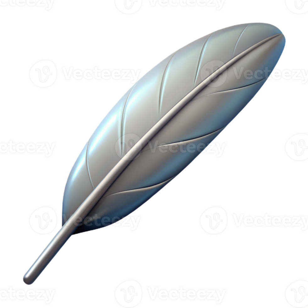 energetic elegant Concept art style, isolated cutout of a single feather with Transparent Background detailed png