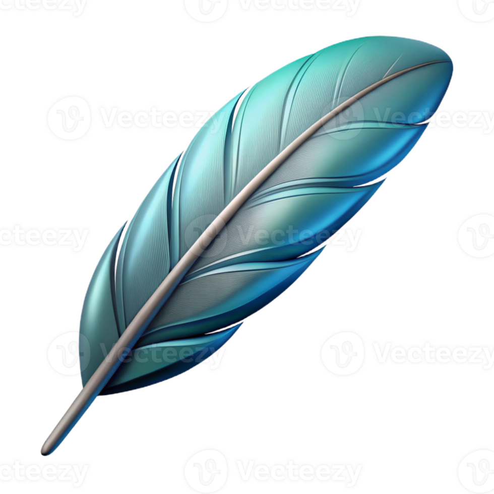 sumptuous nostalgic surreal Concept art style, isolated cutout of a single feather with Transparent Background crisp png