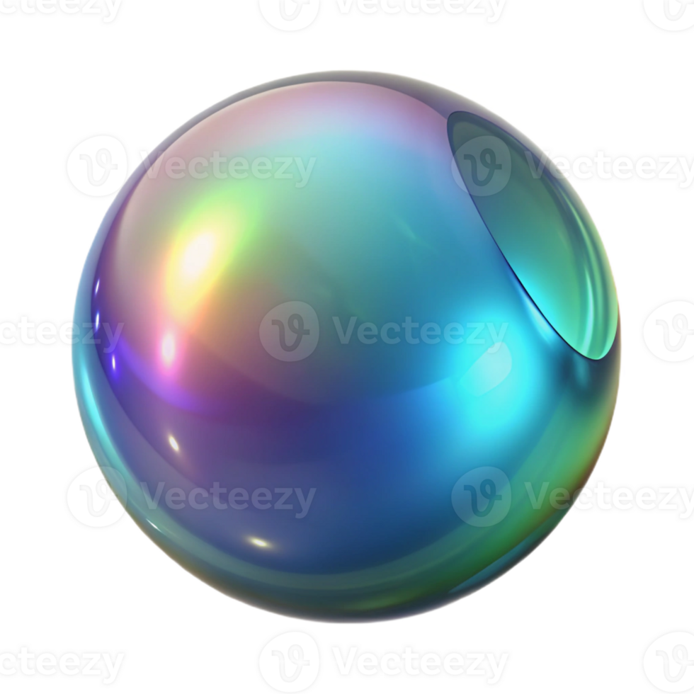 sumptuous celebrated A single, translucent glass orb with iridescent reflections with Transparent Background png