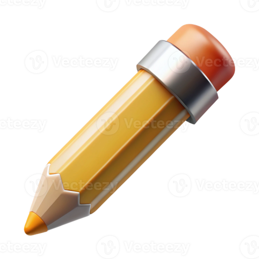 mesmerizing organic A single, realistic pencil, sharpened to a fine point with Transparent Background 4K png