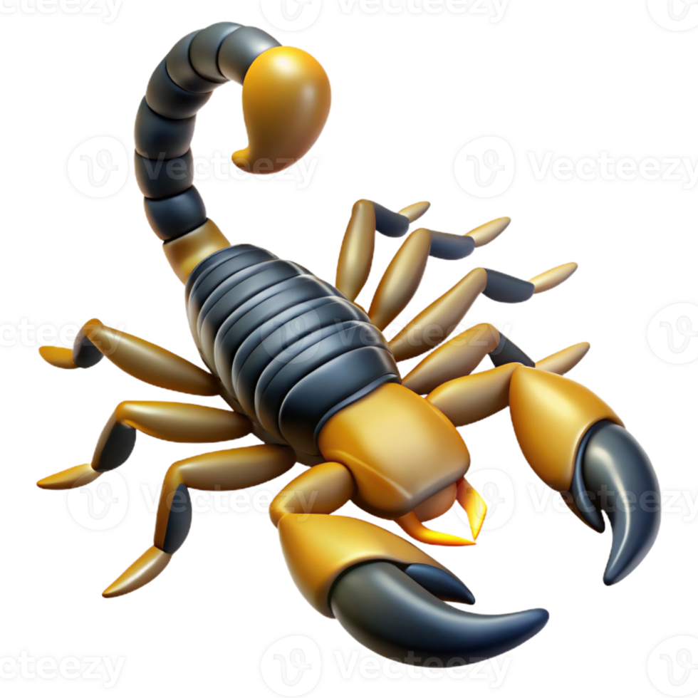 hypnotic celebrated Scorpion, raised tail, venomous stinger with Transparent Background png