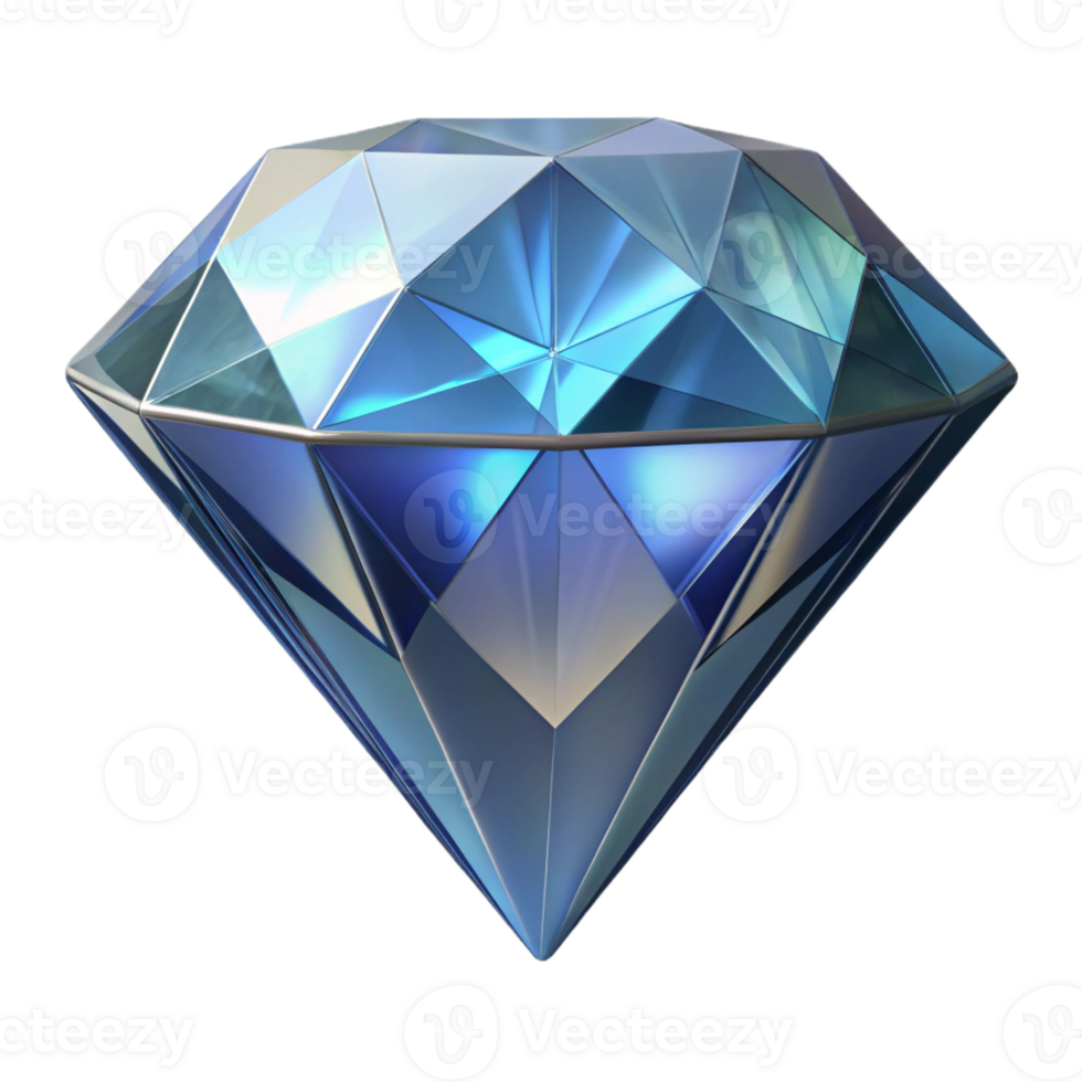wonderful minimalist A single, perfect diamond with facets refracting light with Transparent Background studio quality png