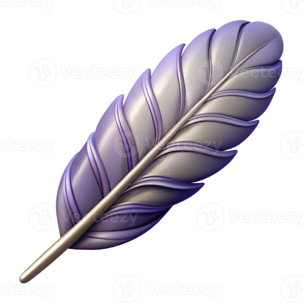 sought-after minimalist A single, stylized feather with intricate details with Transparent Background top-tier png
