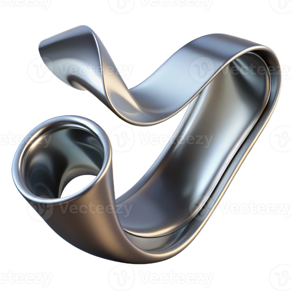 rare impressionist A flowing ribbon of liquid metal with Transparent Background detailed png