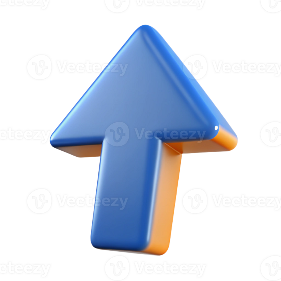 impressive iconic A single, stylized arrow pointing upwards with Transparent Background png