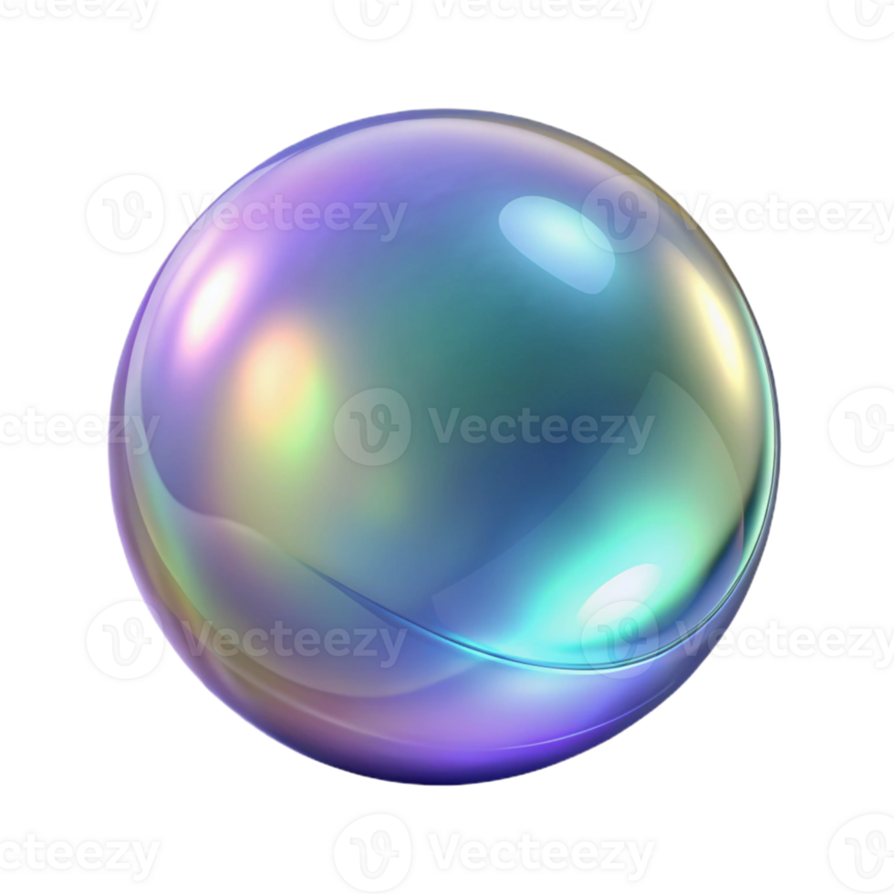 sumptuous abstract A single, transparent bubble with iridescent reflections with Transparent Background gallery standard png
