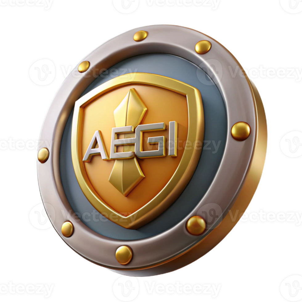 exquisite mysterious traditional Aegis, shield of Zeus and Athena with Transparent Background flawless png