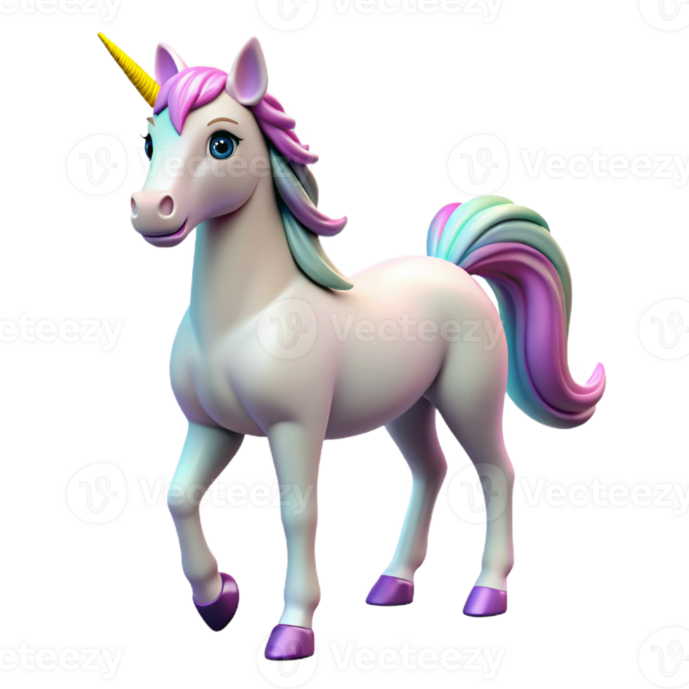 hypnotic industrial Unicorn, magical horse with a single horn with Transparent Background impeccable png