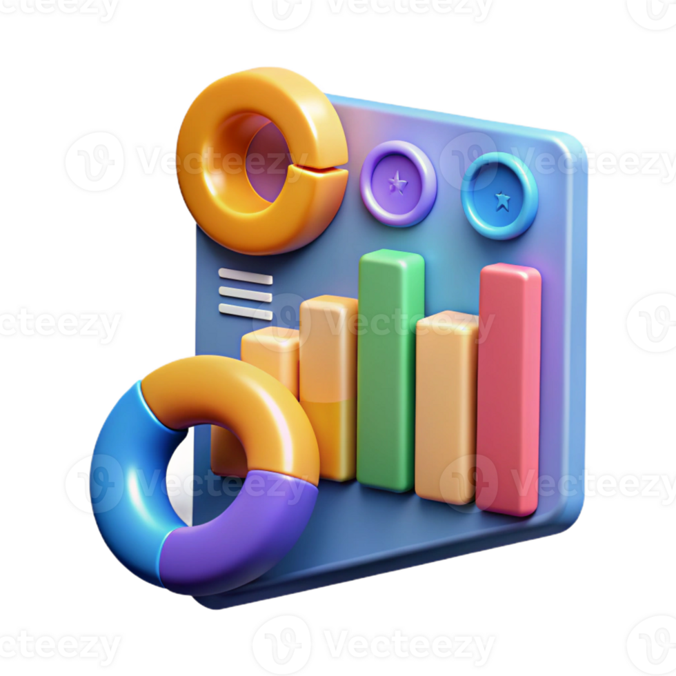 nostalgic beautiful Data analytics chart, business intelligence, with Transparent Background flawless png