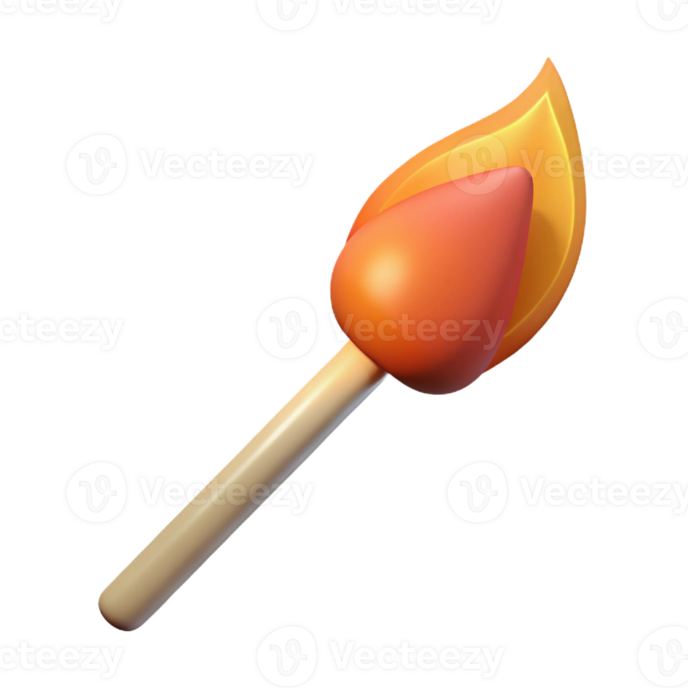 unparalleled mid-century Concept art style, isolated cutout of a single matchstick with Transparent Background ultra HD png