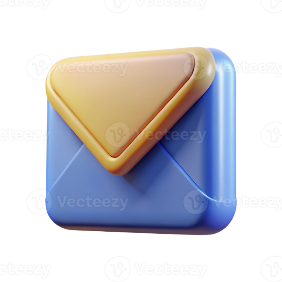 melancholic sumptuous A single, stylized email icon with Transparent Background studio quality png