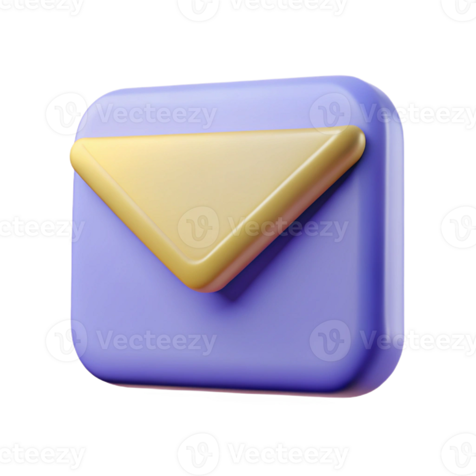 radiant unforgettable A single, stylized email icon with Transparent Background png