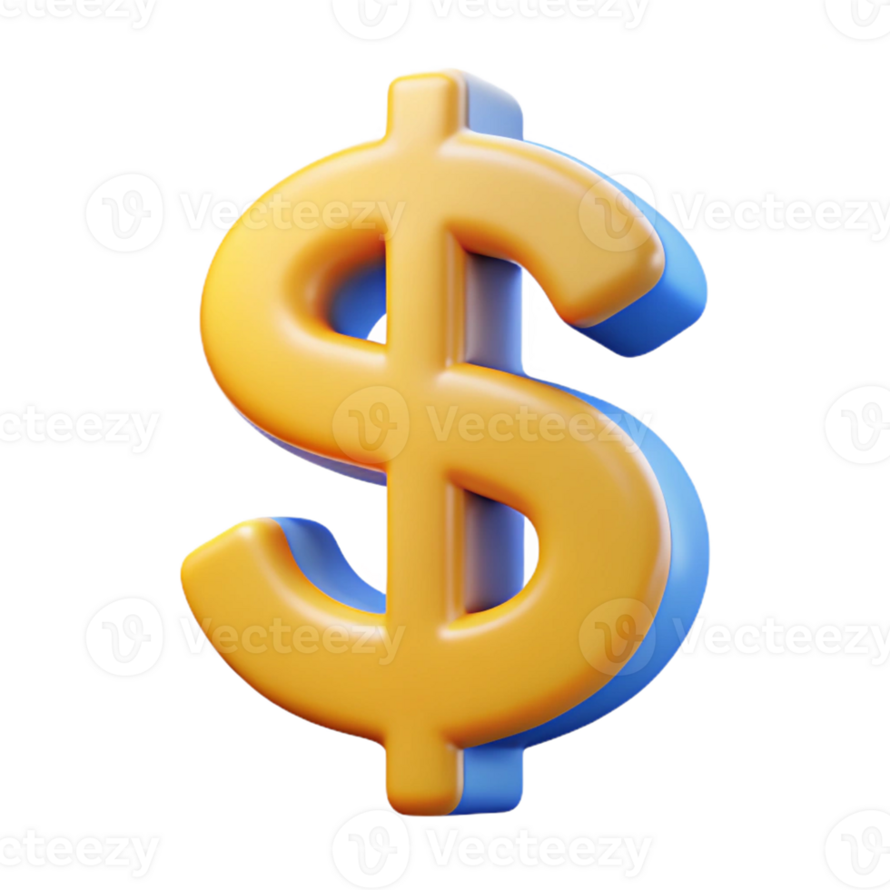 gorgeous rare A single, stylized dollar sign icon with Transparent Background png
