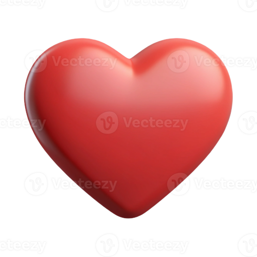 hypnotic passionate impressionist A single, stylized heart icon with Transparent Background high resolution png