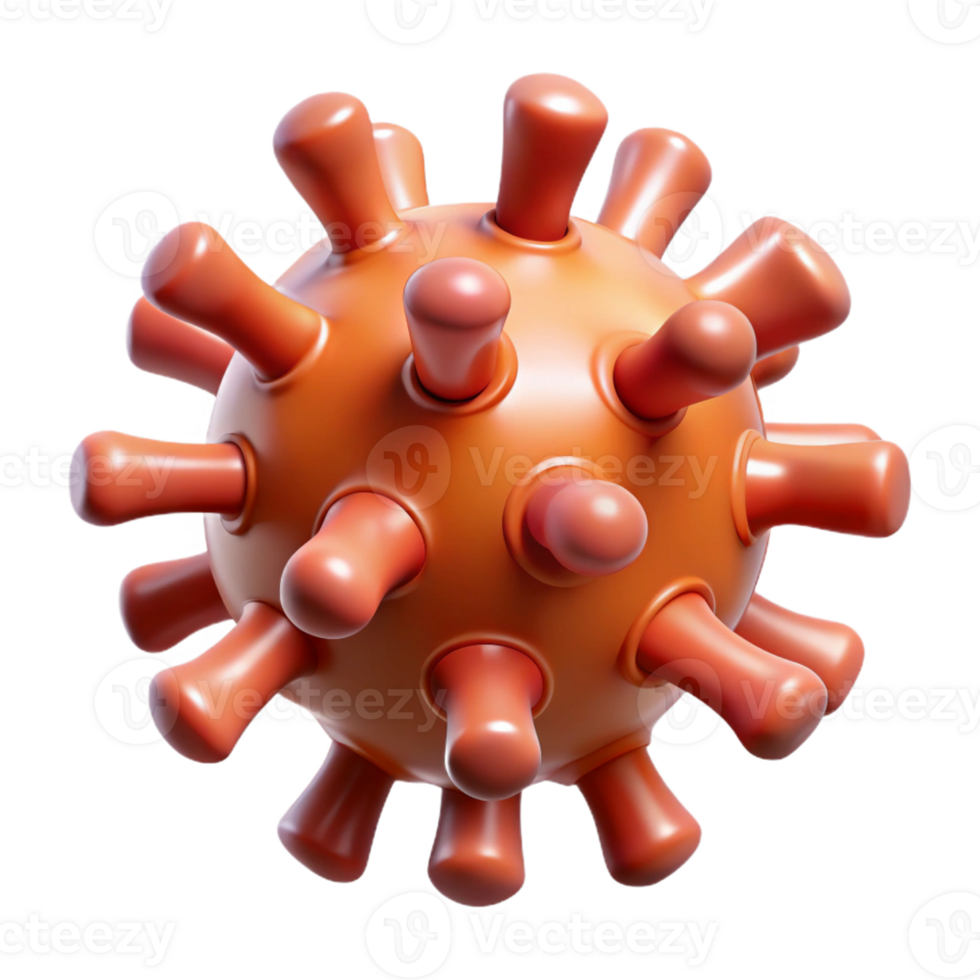 harmonious gorgeous A stylized virus particle with spiky protrusions with Transparent Background professional png