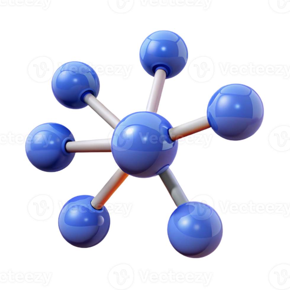 pristine timeless A stylized molecule with connected atoms with Transparent Background png