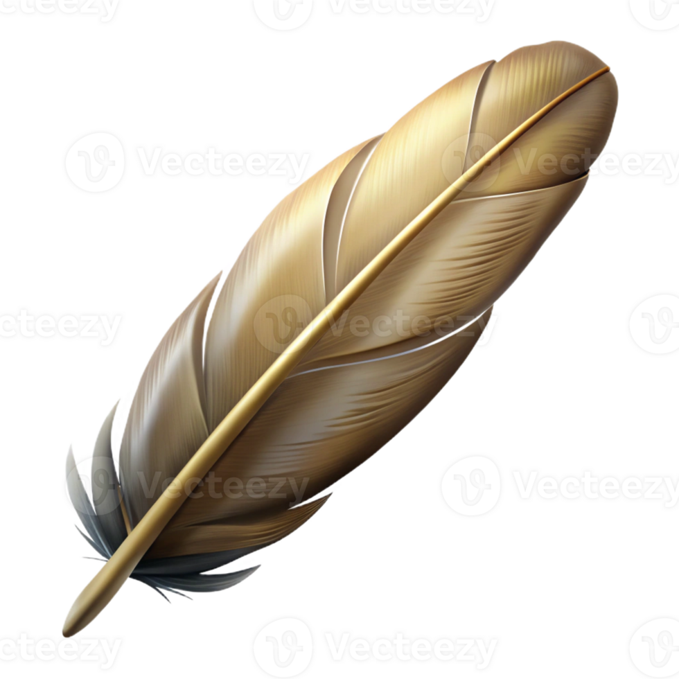 melancholic striking Griffin Feather with Transparent Background 8K png