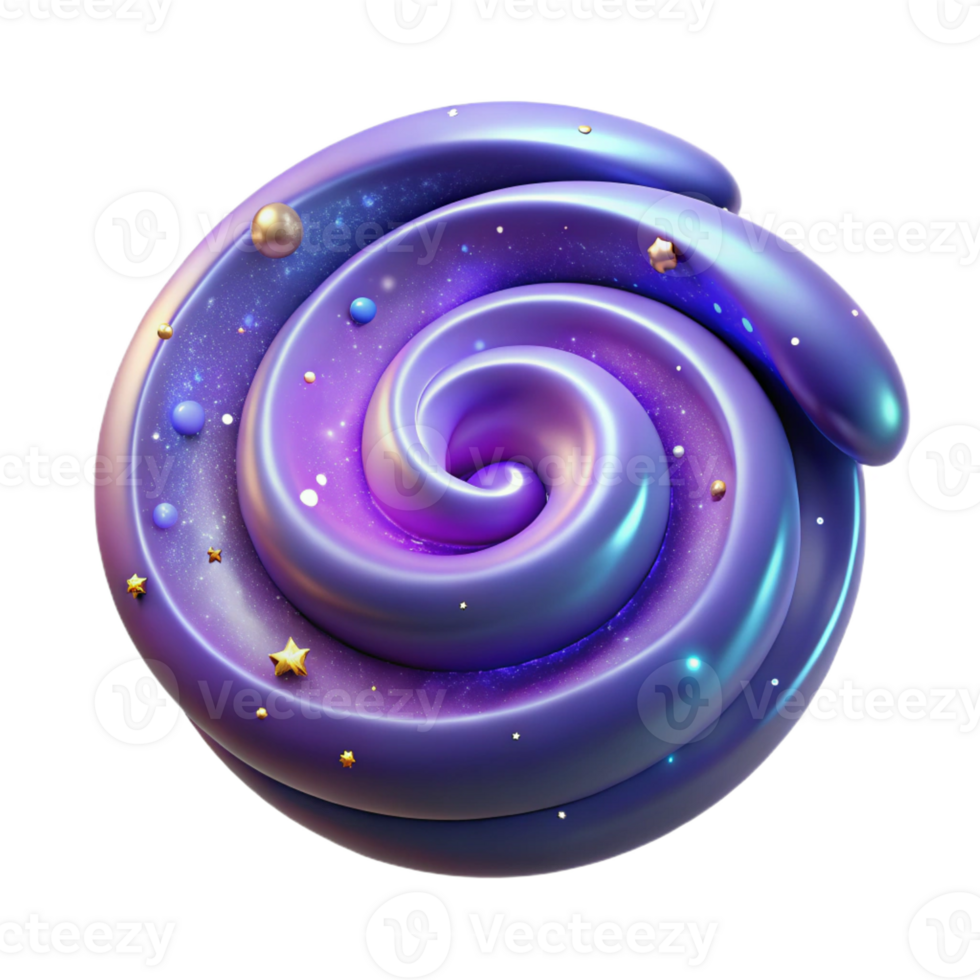 striking classic A stylized galaxy with swirling stars and nebulae with Transparent Background sharp png