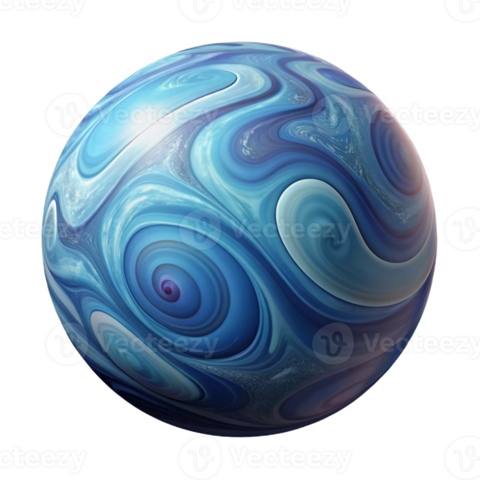 melancholic dramatic A stylized planet with swirling atmospheric patterns with Transparent Background flawless png