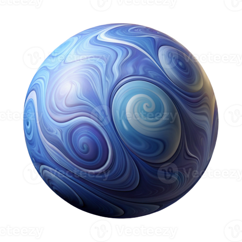 immaculate exceptional A stylized planet with swirling atmospheric patterns with Transparent Background png