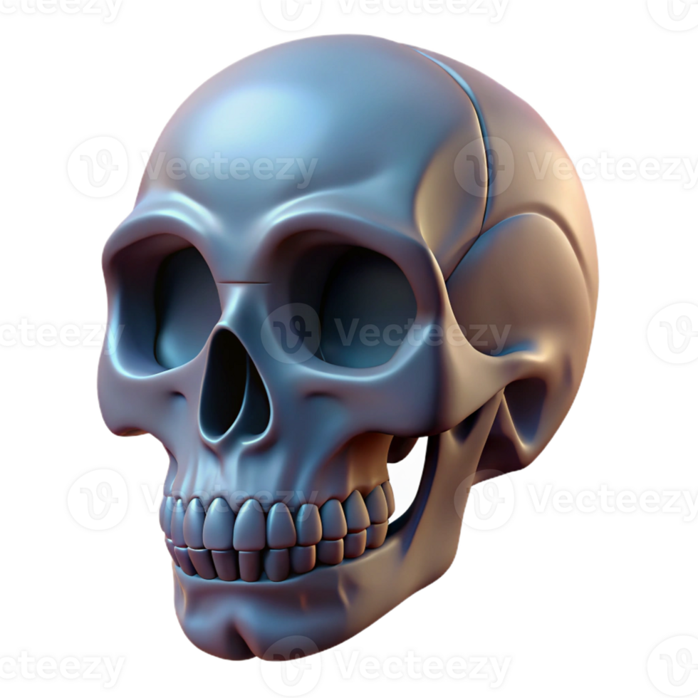 spectacular remarkable A stylized human skull with intricate details with Transparent Background png