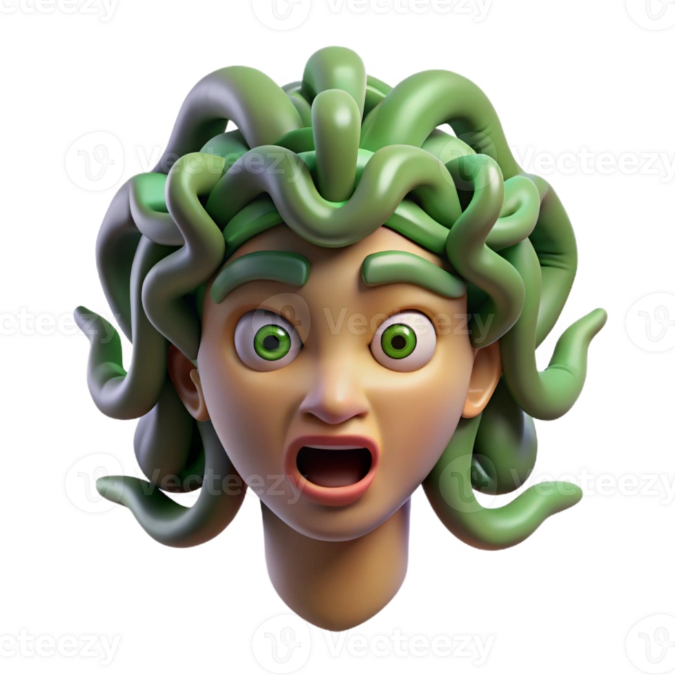 dazzling remarkable Gorgon Head with Transparent Background png