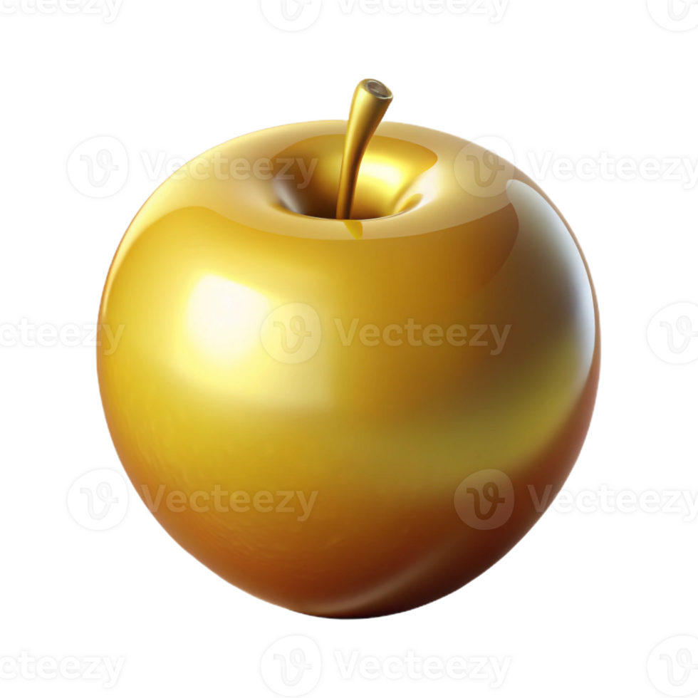 immaculate traditional Hyper-specific, professional render, isolated cutout of a single Golden Apple of Hesperides, radiating light with Transparent Background expertly shot png
