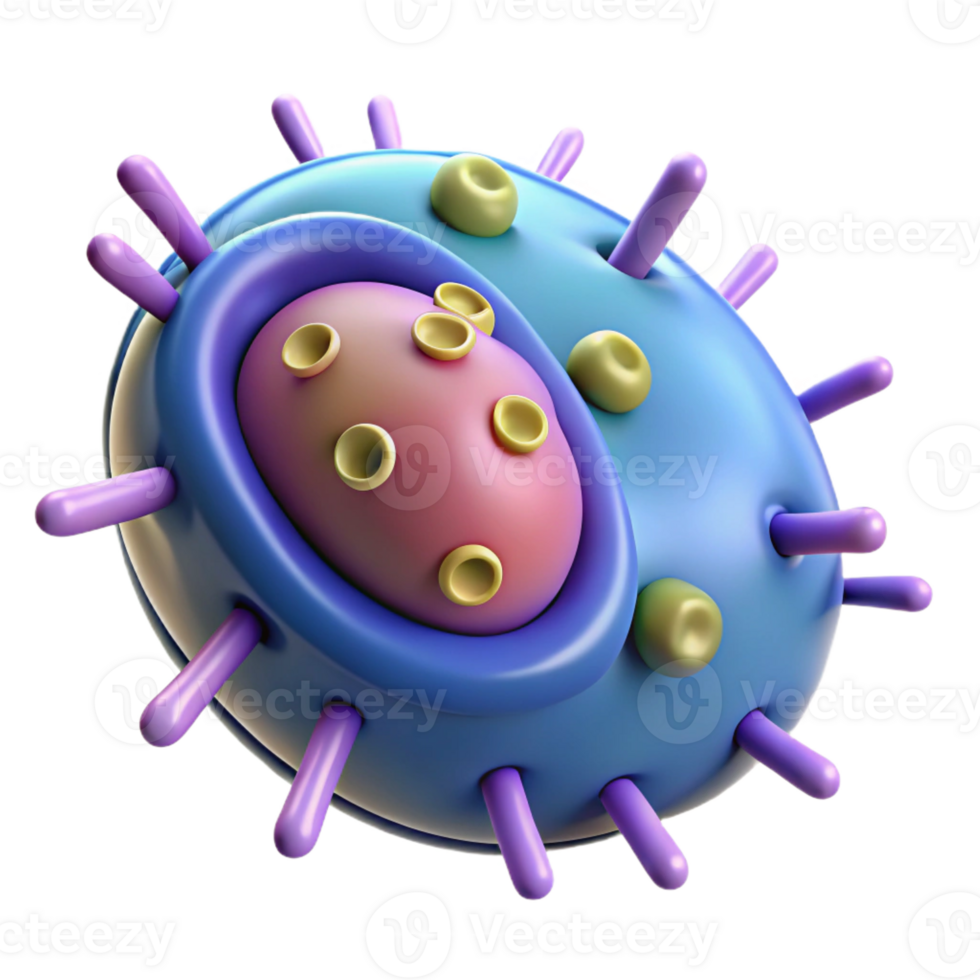dramatic sought-after A stylized bacteria cell with internal structures with Transparent Background png