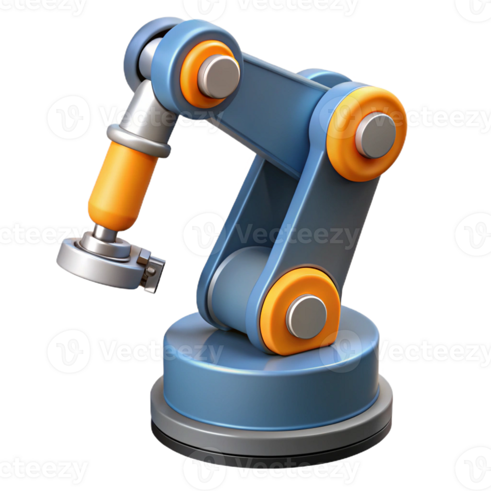gorgeous remarkable Manufacturing technology robot arm, industrial automation, with Transparent Background png