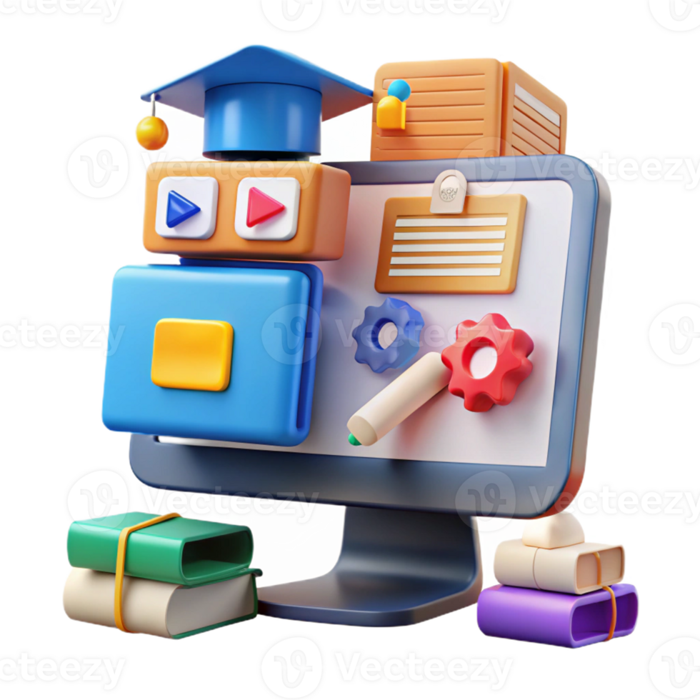 gorgeous classic Educational technology software, online learning platform, with Transparent Background flawless png