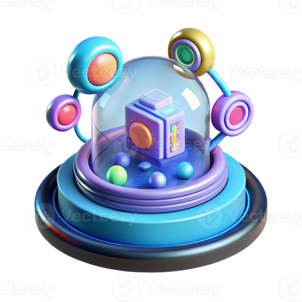 vibrant futuristic Holographic display, futuristic interface icons, data streams with Transparent Background precision png