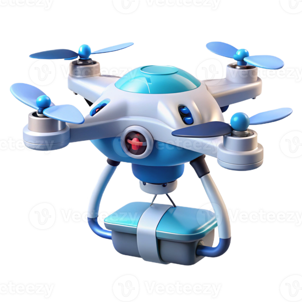 iconic elegant Futuristic medical drone, surgical tools, scanning sensors with Transparent Background precision png