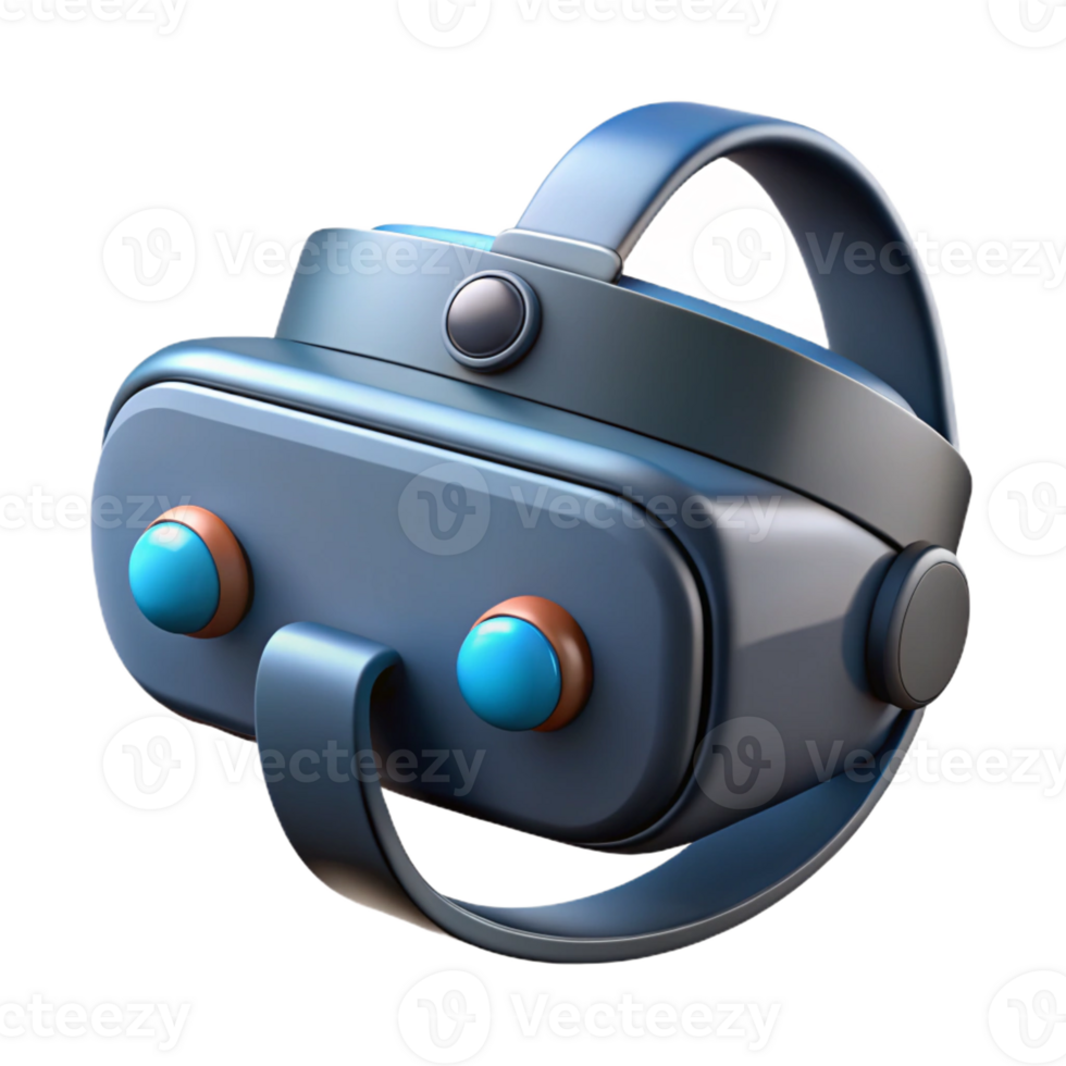 striking whimsical retro Virtual reality headset, sleek design, multiple sensors with Transparent Background high quality png