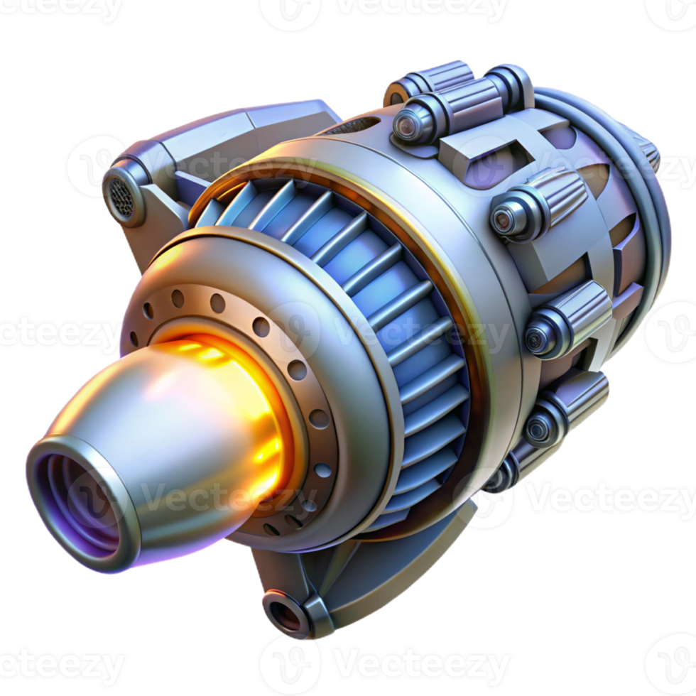 peaceful enchanting Spaceship engine, glowing thruster, intricate details with Transparent Background impeccable png