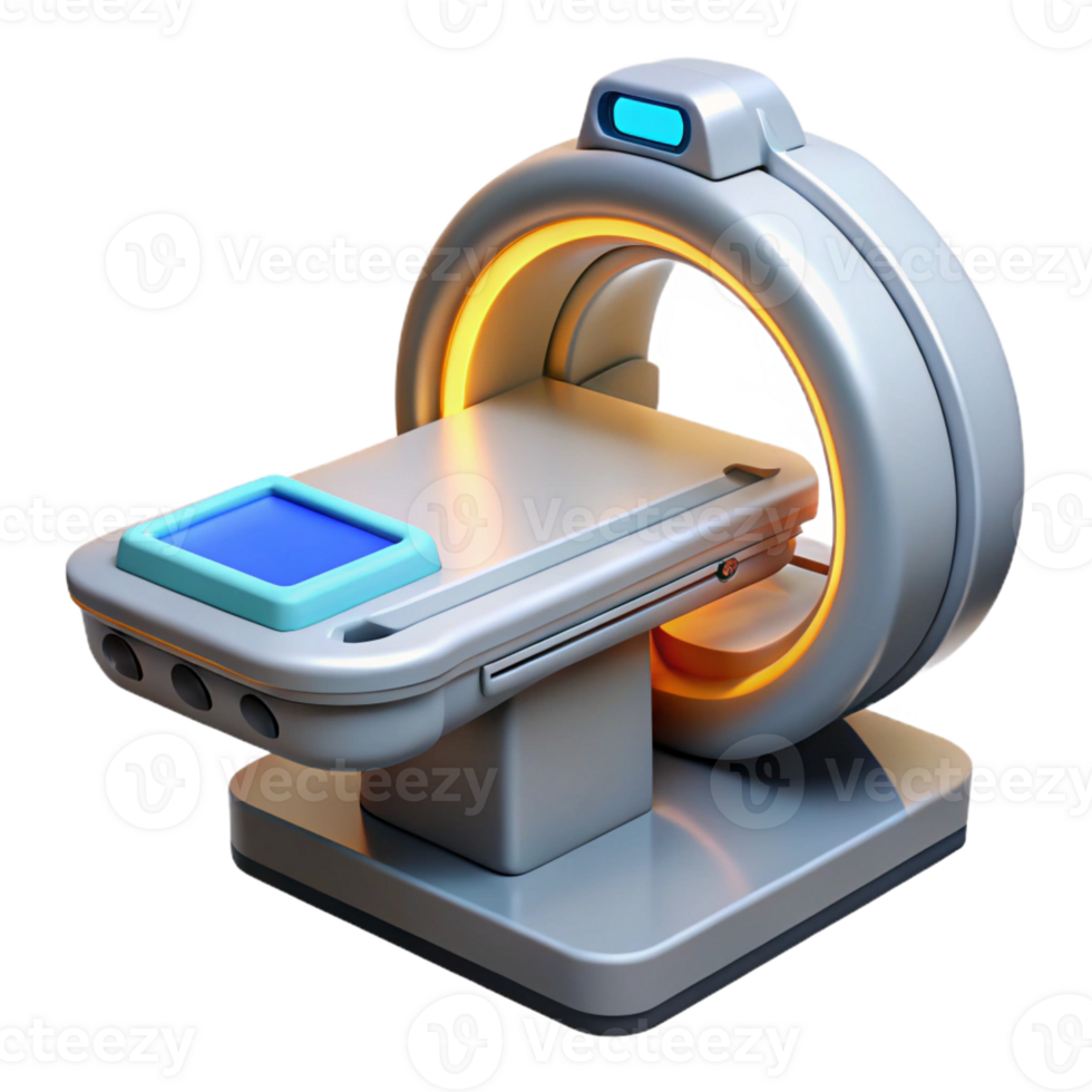 hypnotic nostalgic vintage Advanced medical scanner with digital display and sensors with Transparent Background professional png
