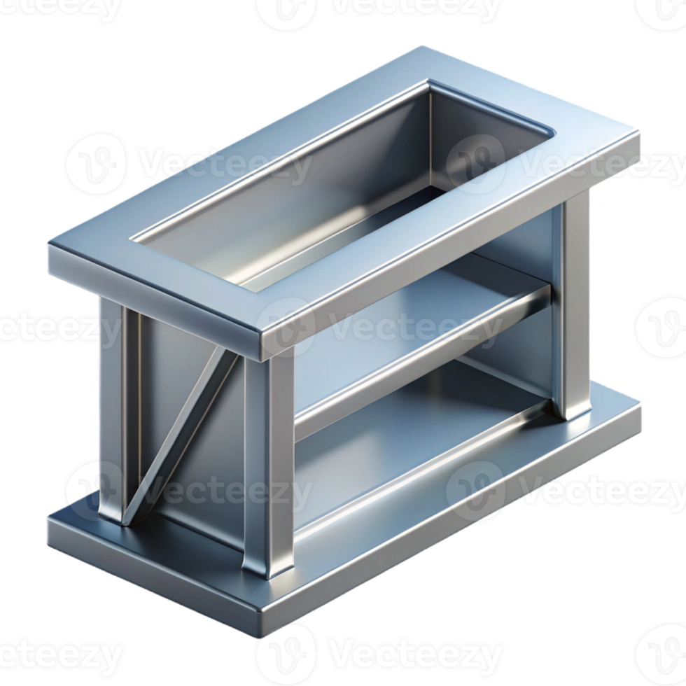 exceptional contemporary Professional render, hyper-specific, isolated cutout of a single, stainless steel structural beam with Transparent Background ultra HD png
