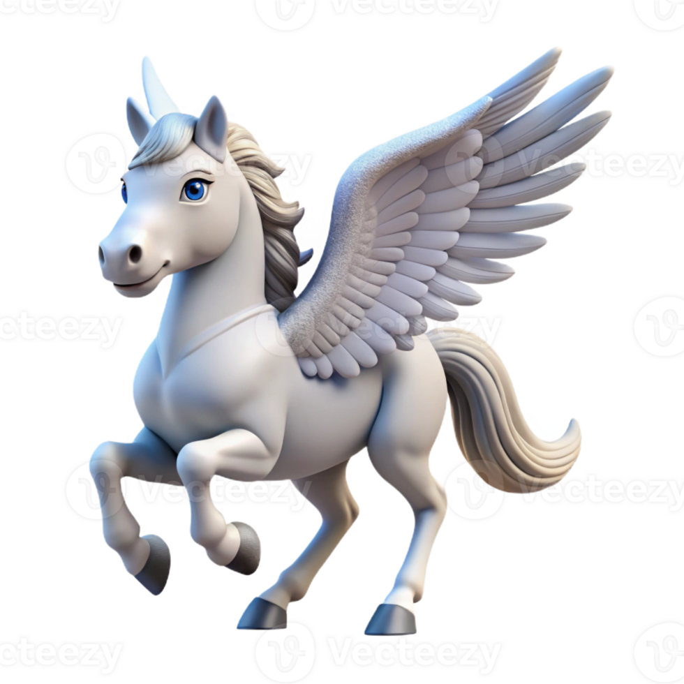 gorgeous signature Pegasus, winged horse, with Transparent Background png
