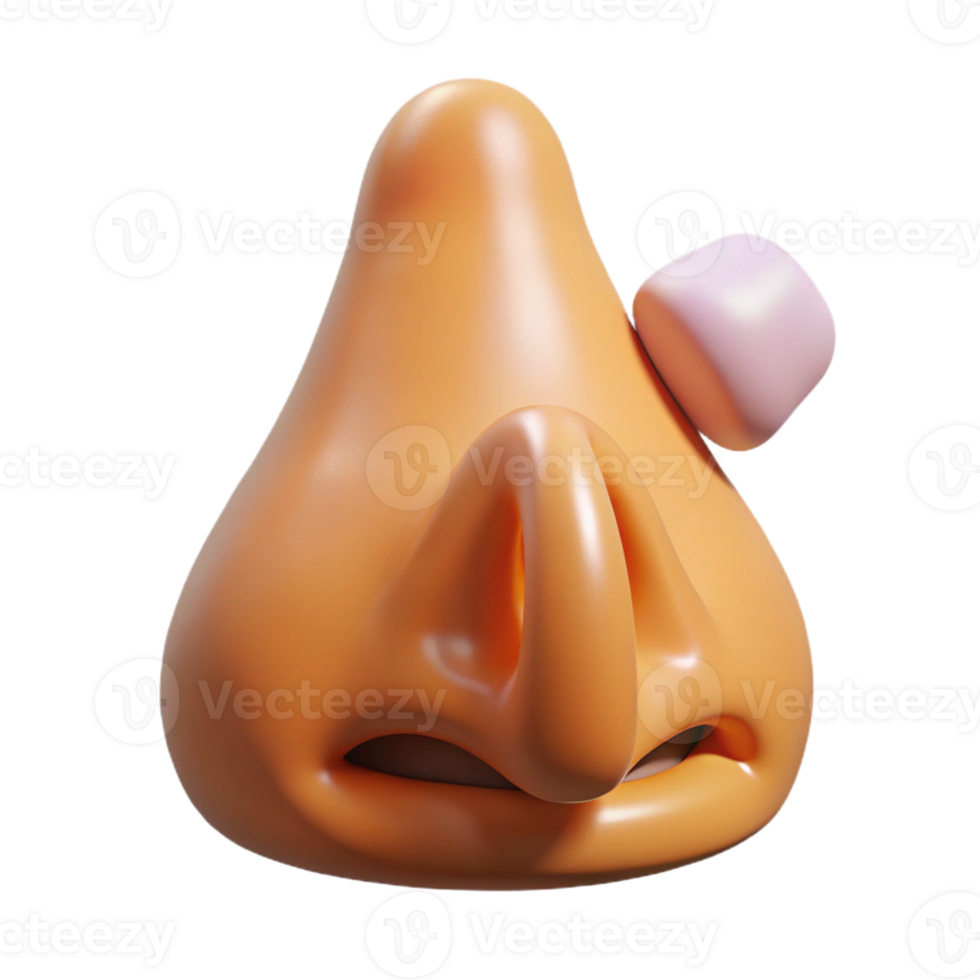 hypnotic inspired Concept art style, isolated cutout of a single human nose smelling a phantom fragrance with Transparent Background png