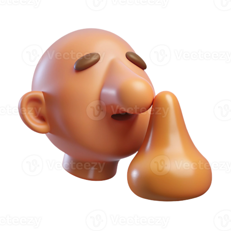 elegant playful abstract Concept art style, isolated cutout of a single human nose smelling a phantom fragrance with Transparent Background artisan png