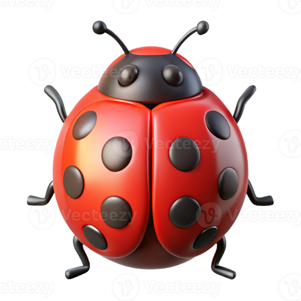 immaculate unforgettable Concept art style ultra-detailed isolated cutout of a single ladybug, red with black spots, with Transparent Background png
