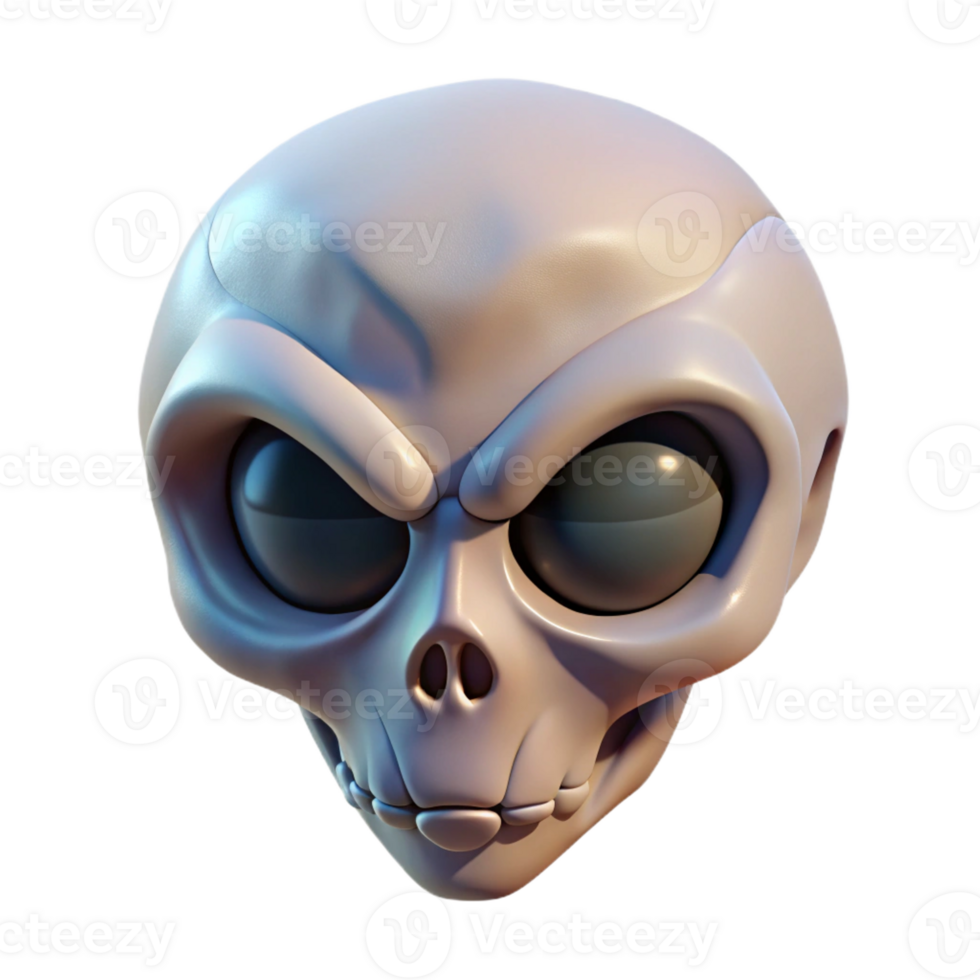 gorgeous standout Alien skull, bone structure, unusual features with Transparent Background png