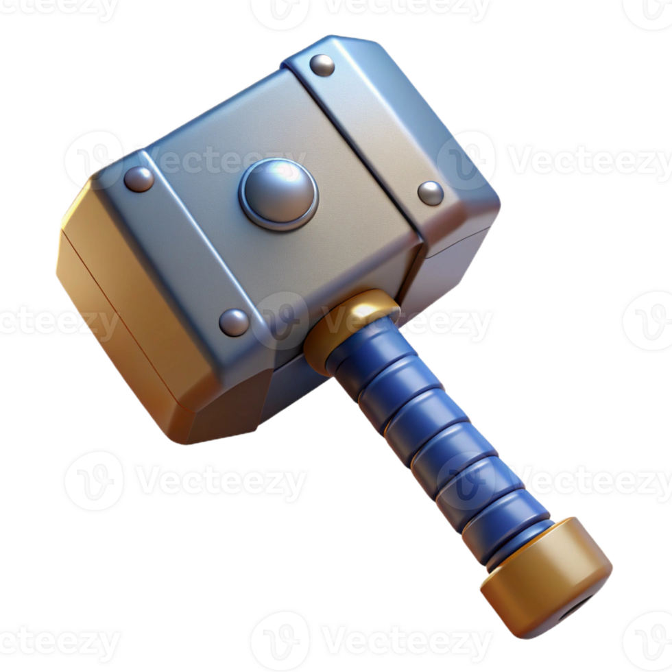 inspired renaissance Thor's Hammer, Mjolnir, with Transparent Background high resolution png