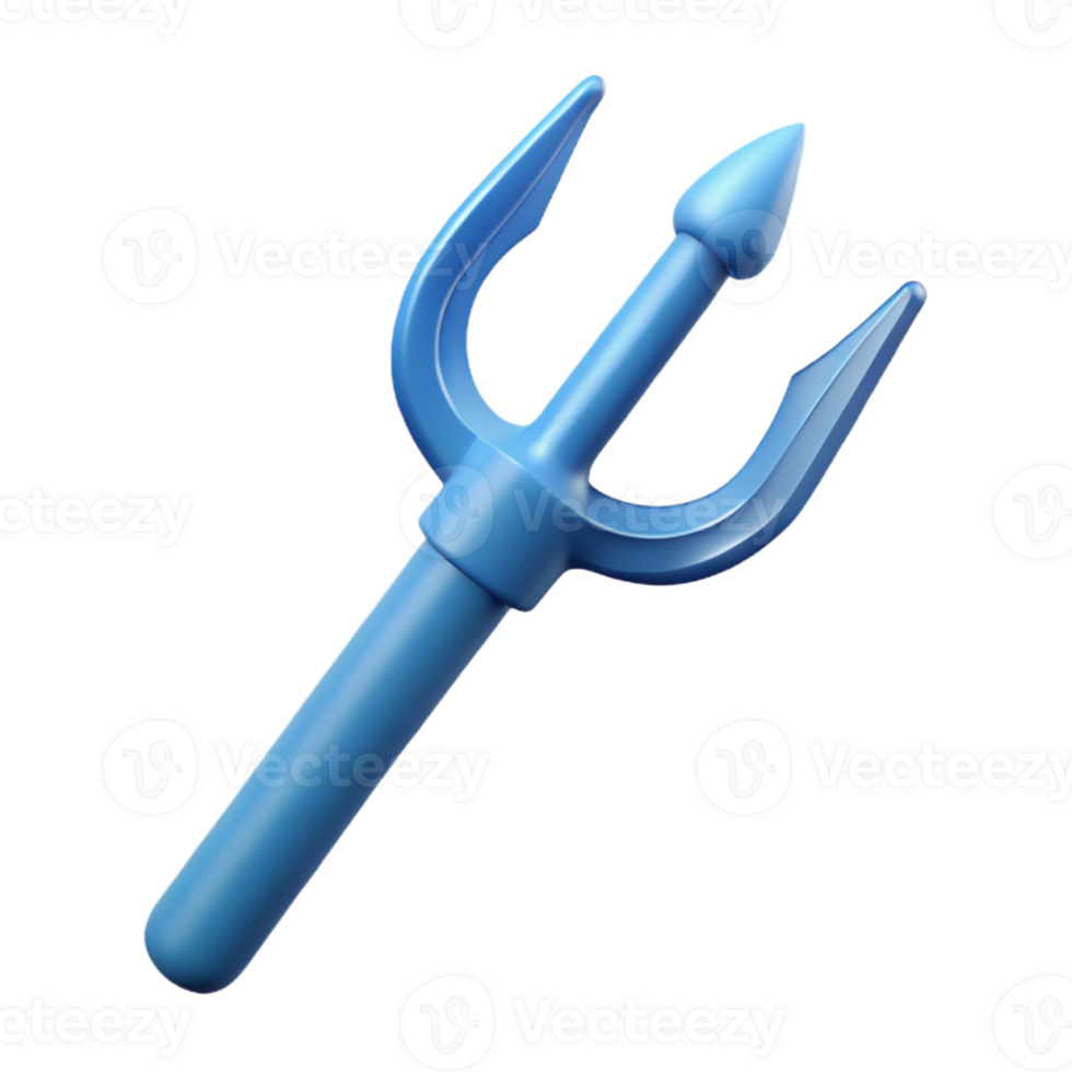 elegant impressionist Trident of Poseidon, with Transparent Background genuine png