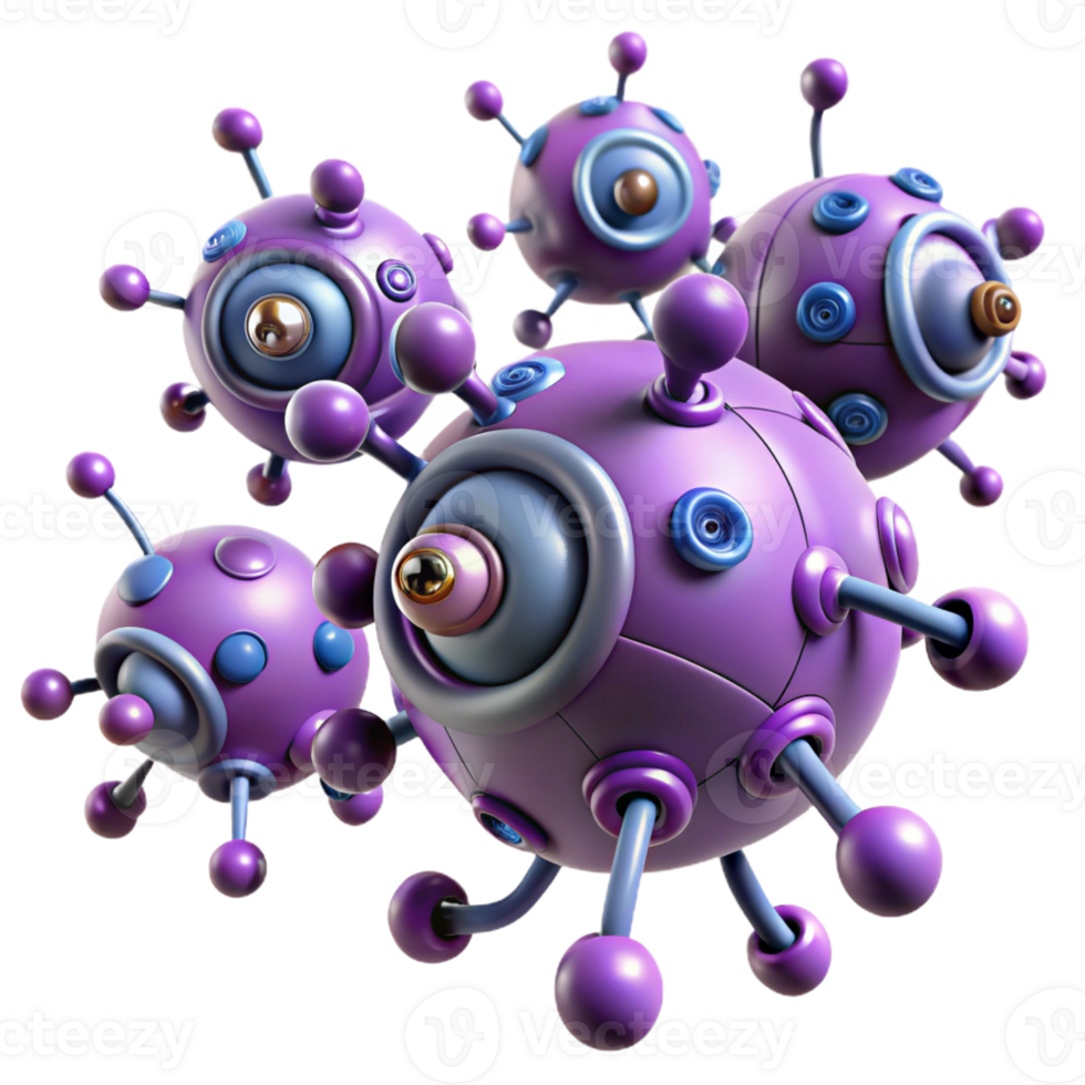 exquisite surreal Nanobot swarm, microscopic robots, swirling motion with Transparent Background 4K png
