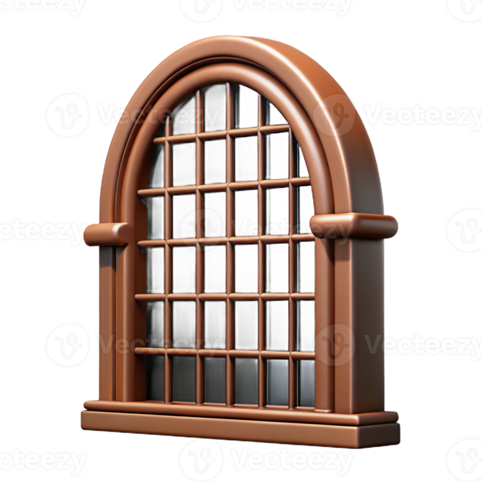 joyful fascinating Photorealistic, ultra-detailed, isolated cutout of a single, rusted, wrought iron window grille with Transparent Background premium png