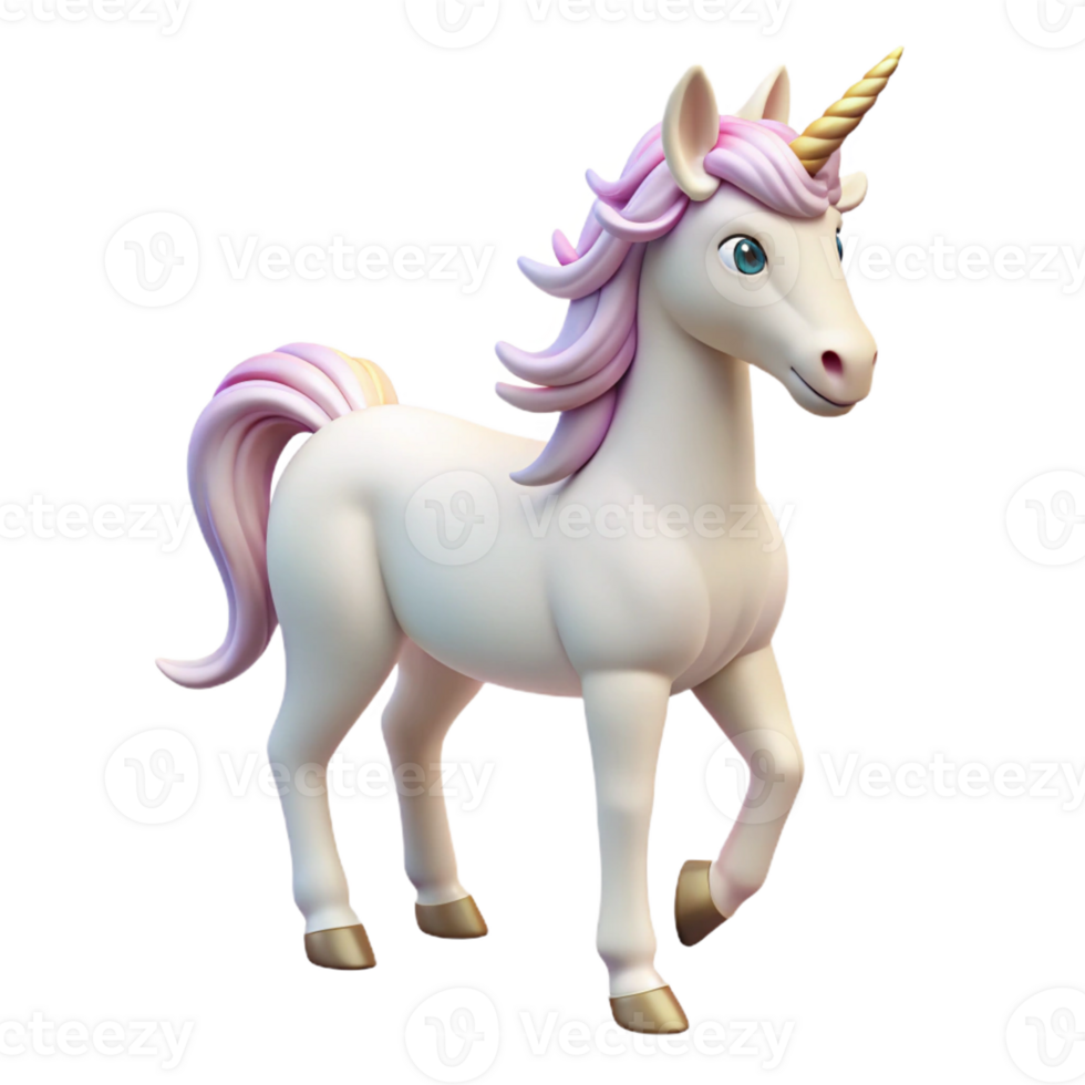 unparalleled traditional A mythical unicorn, pure white coat, spiraling horn with Transparent Background authentic png