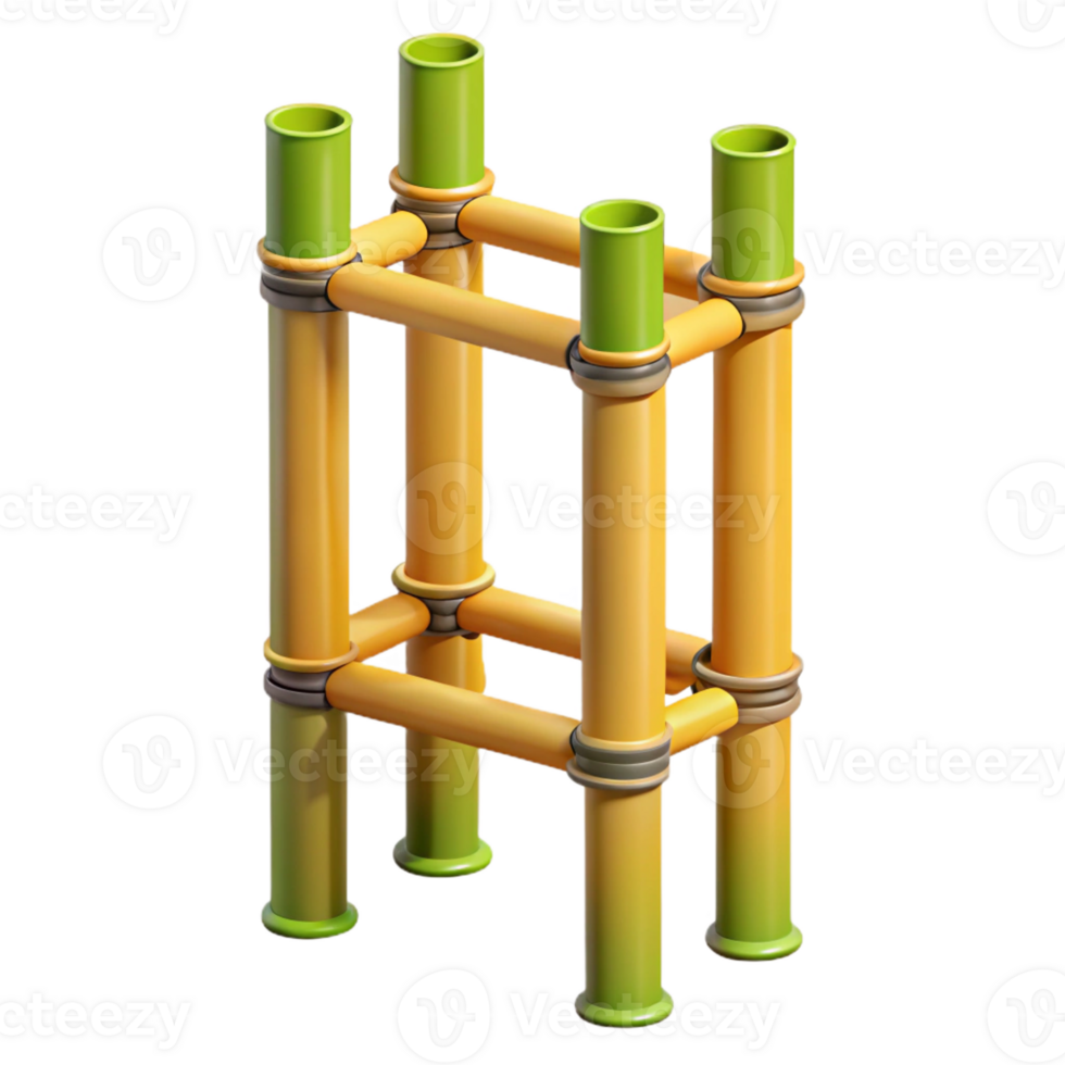 exceptional bohemian Professional render, hyper-specific, isolated cutout of a single, bamboo scaffolding pole with Transparent Background ultra HD png