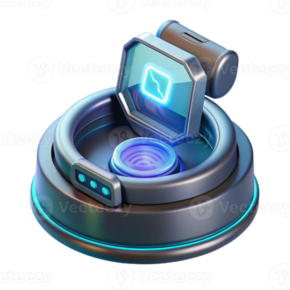 passionate wonderful Futuristic communicator, holographic display, voice activation with Transparent Background ultra HD png