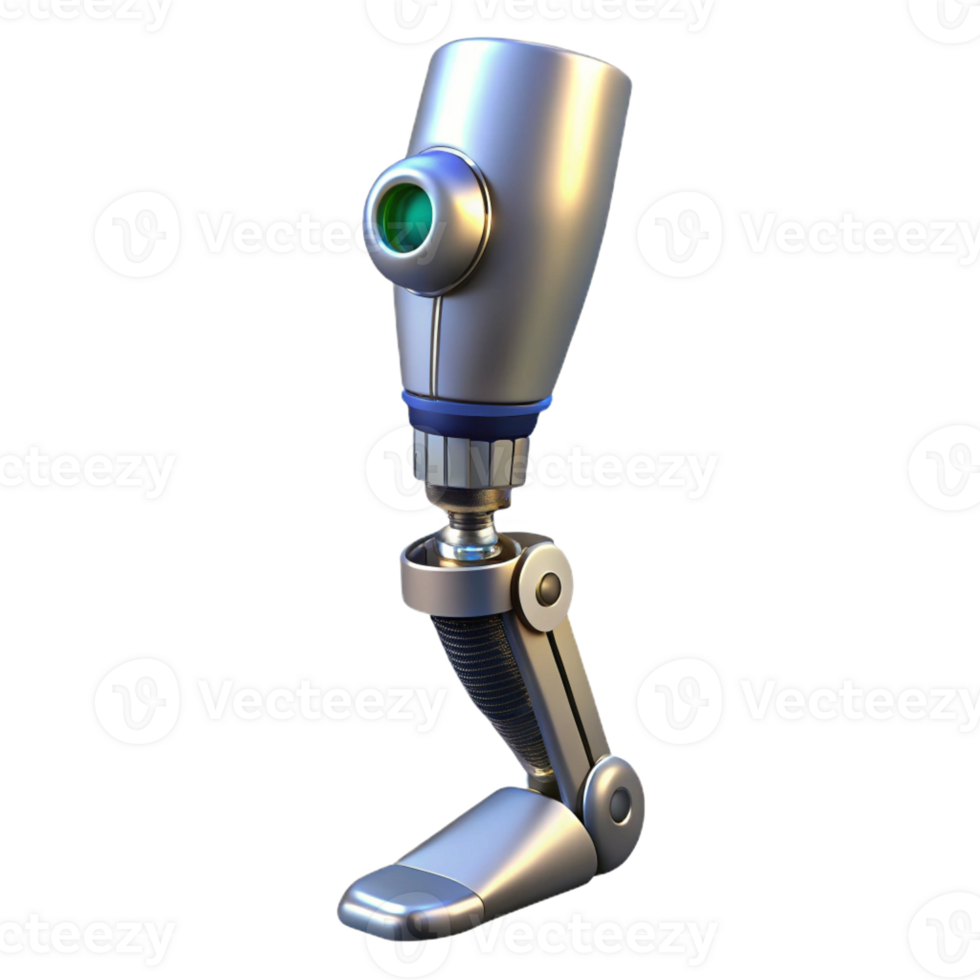 radiant rare Advanced prosthetic leg, metallic structure, hydraulic actuators with Transparent Background png